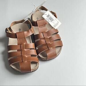 Old Navy Unisex Faux Leather Cognac Strappy Fisherman Style Sandals   Sz 8